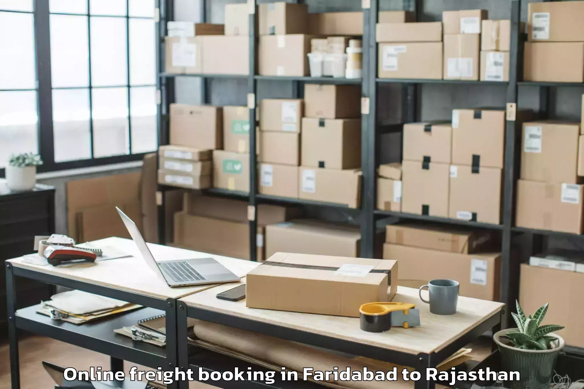 Book Faridabad to Gangapur Bhilwara Online Freight Booking